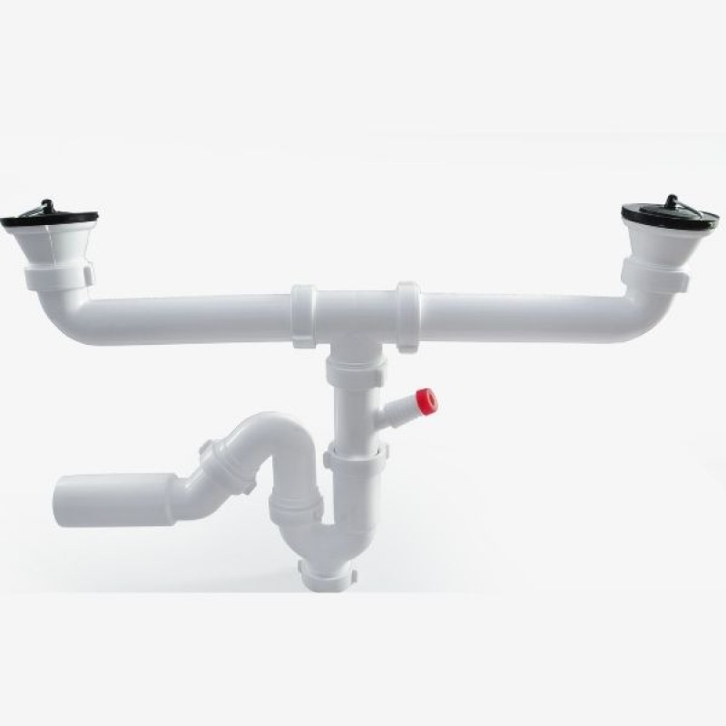 Σιφόνια νεροχύτη διπλά με/χωρίς βαλβίδα 